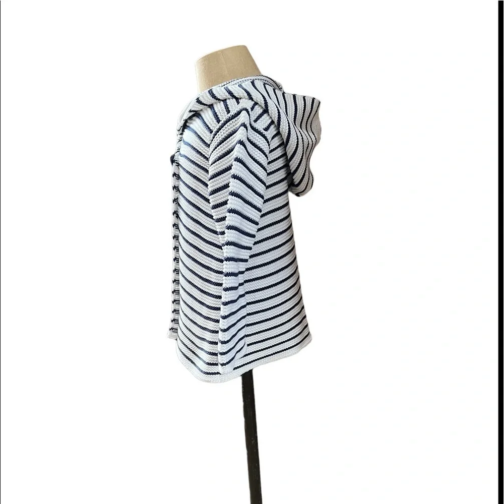 FIRST IMPRESSIONS BABY GIRL STRIPED WHITE AND BLUE KNIT SWEATER SIZE 24 MONTHS